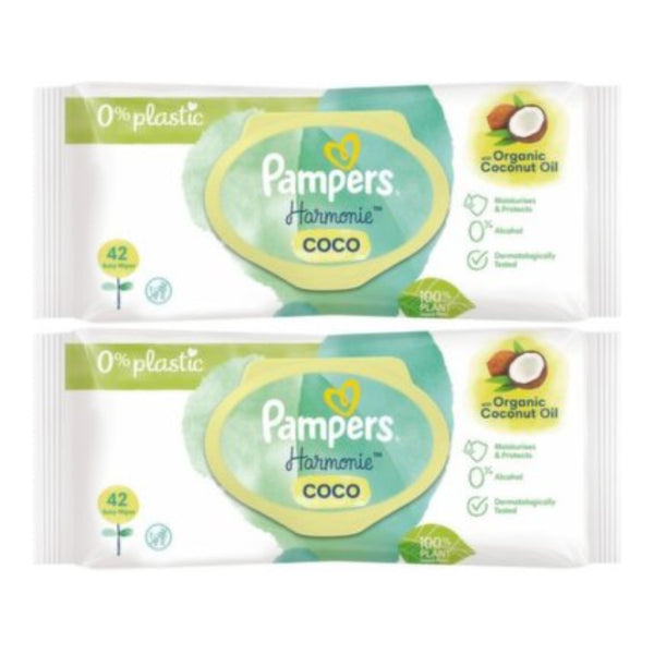 Pampers Harmonie Coco Baby Wipes, 42 Wipes (Pack of 2)