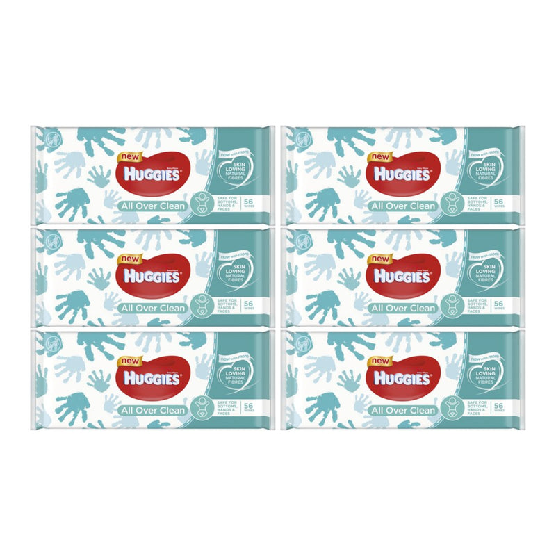 Huggies All Over Clean Baby Wipes, 56 Wipes (Pack of 6)