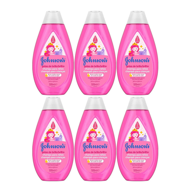 Johnson's Shiny & Soft Kids' Shampoo with Argan Oil, 16.9oz (500ml) (Pack of 6)