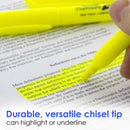 Pen Style Fluorescent Highlighter Yellow w/ Pocket Clip (5/Pk)