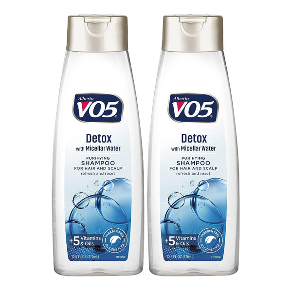 Alberto VO5 Detox w/ Micellar Water Purifying Shampoo, 12.5 oz. (Pack of 2)