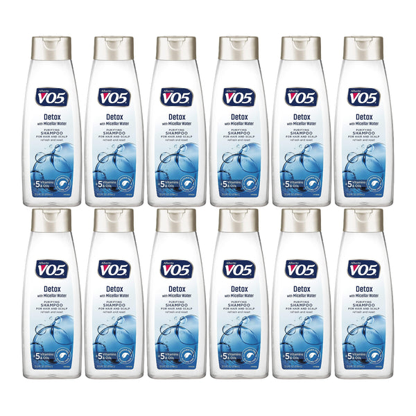 Alberto VO5 Detox w/ Micellar Water Purifying Shampoo, 12.5 oz. (Pack of 12)