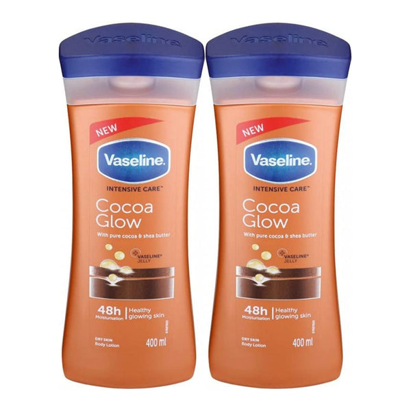 Vaseline Cocoa Glow Pure Cocoa & Shea Butter Lotion 400ml (Pack of 2)