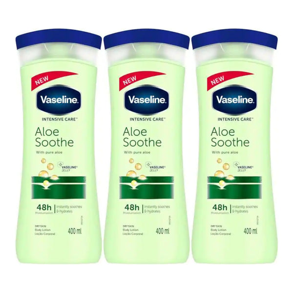 Vaseline Intensive Care Aloe Soothe Body Lotion, 400ml (Pack of 3)