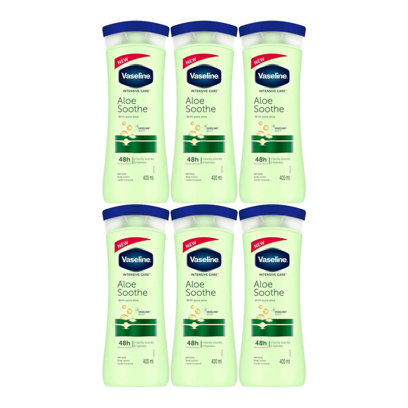 Vaseline Intensive Care Aloe Soothe Body Lotion, 400ml (Pack of 6)