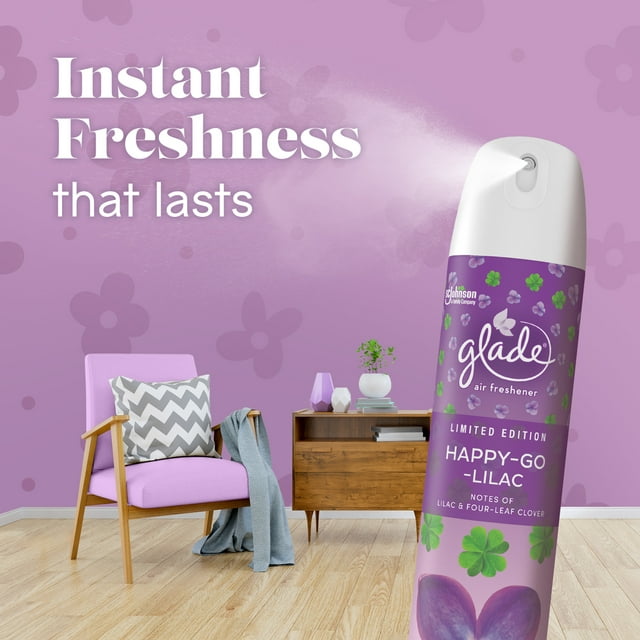 Glade Spray Happy-Go-Lilac Air Freshener - Limited Edition, 8.3oz