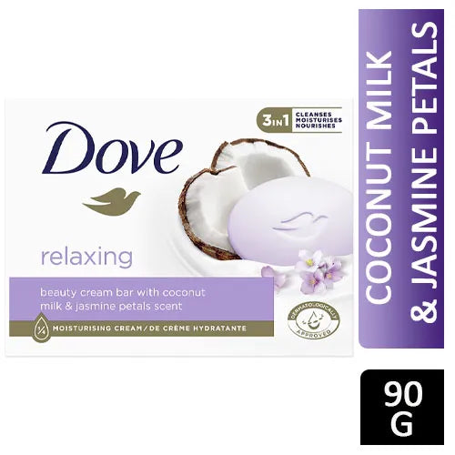 Dove Relaxing Beauty Bar Coconut Milk & Jasmine, 3.17oz (Pack of 3)