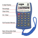 Pocket Size Calculator 8-Digit w/ Neck String