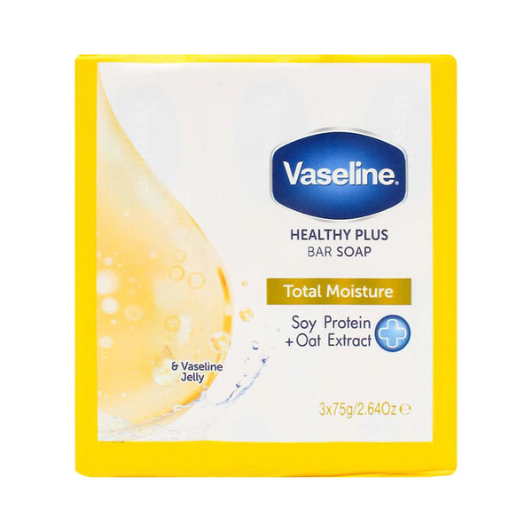 Vaseline Healthy Plus Soap Total Moisture Soy + Oat Extract (3x75g)