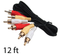 3 RCA Plugs to 3 RCA Plugs Shielded Stereo Cable (12 Feet)