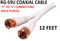 12' RG-59U Coaxial Cable Gold Plated "F" Connectors (White Color)