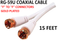 15' RG-59U Coaxial Cable Gold Plated "F" Connectors (White Color)