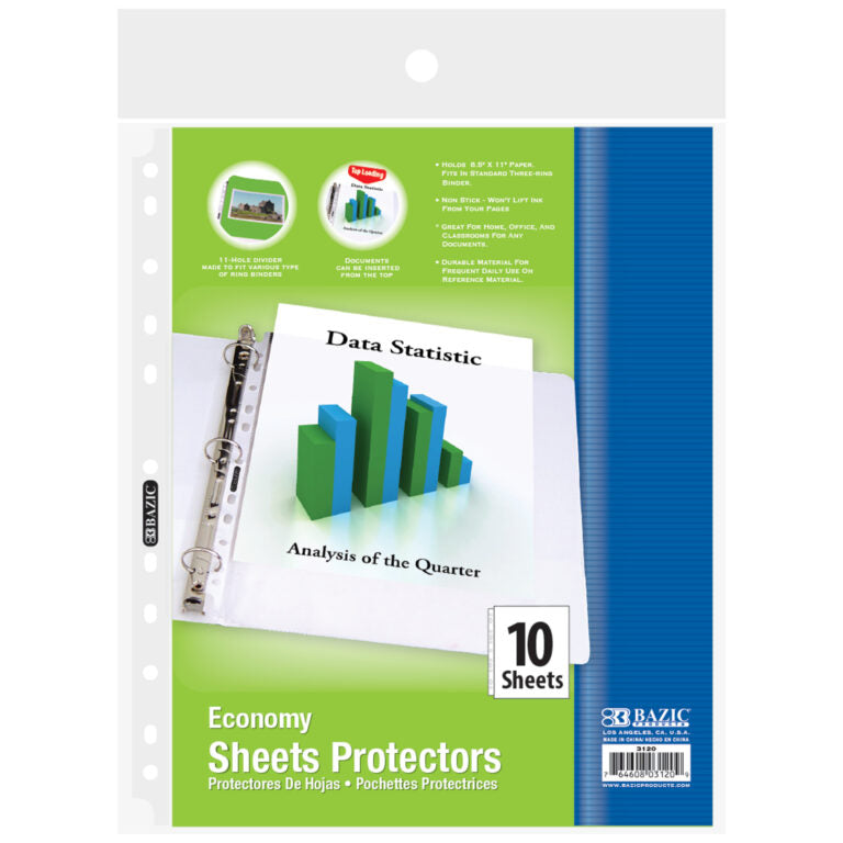 Sheet Protectors Economy Weight Top Loading (10/Pack)
