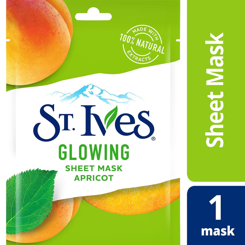 St. Ives Glowing Apricot Sheet Mask, 1 Sheet Mask (Pack of 6)