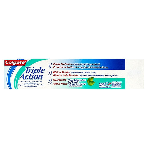 Colgate Triple Action Original Mint Toothpaste, 8.0oz (226g) (Pack of 12)