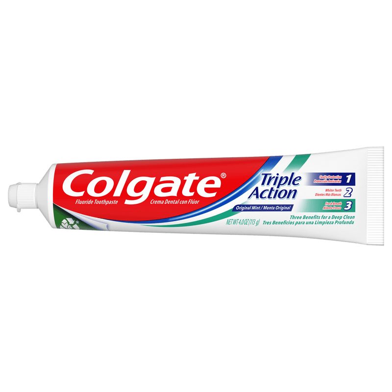 Colgate Triple Action Original Mint Toothpaste, 4.0oz (113g) (Pack of 3)