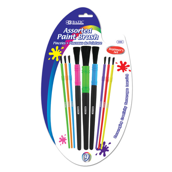 Paintbrush Set Kid's Asst. Size (9/Pack)