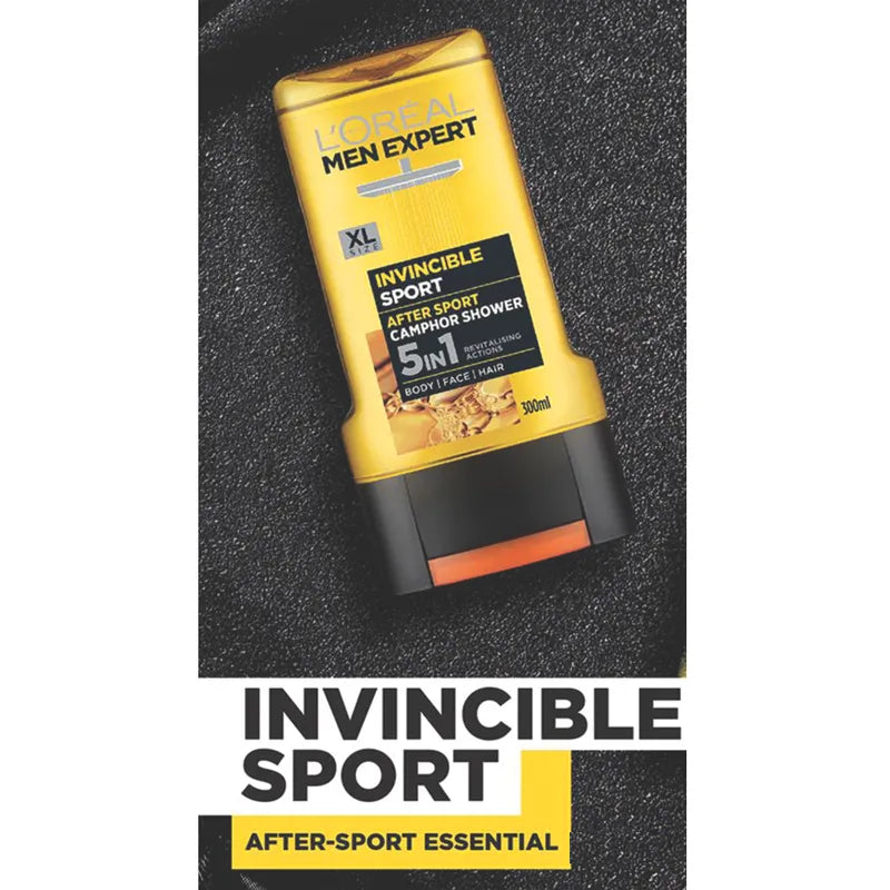 L'Oréal Paris Invincible Sport After Sport Camphor Shower, 300ml (Pack of 12)