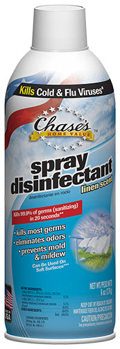 Chase's Linen Scent Spray Disinfectant - Kills 99.9% Germs, 6oz.