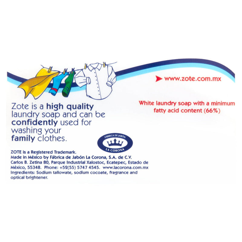 White Zote Laundry Bar Soap, 14.1oz (400g) (Pack of 6)