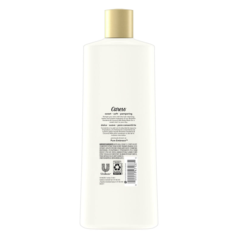 Caress Brazilian Gardenia & Coconut Milk Body Wash, 18 oz. (Pack of 2)