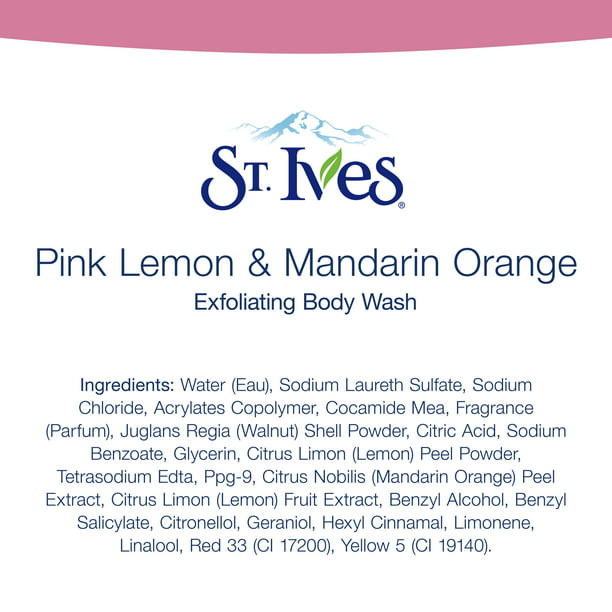 St. Ives Pink Lemon & Mandarin Orange Body Wash, 22 fl oz (Pack of 3)