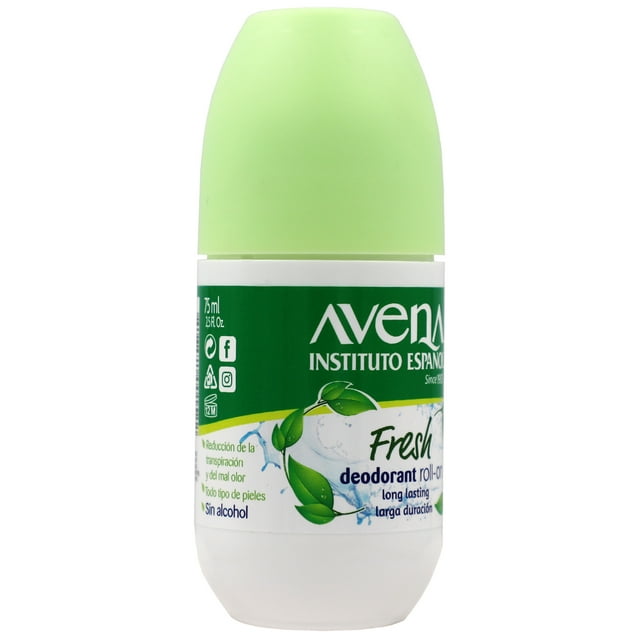 Avena Instituto Español Oatmeal Fresh Deodorant Roll-On, 2.5oz 75ml (Pack of 3)