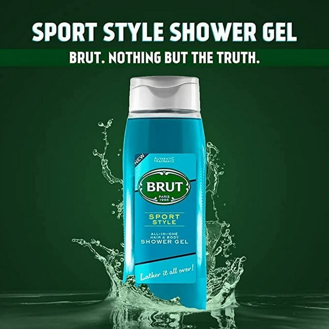 Brut Sport Style All-in-One Hair & Body Shower Gel, 16.9oz (Pack of 2)