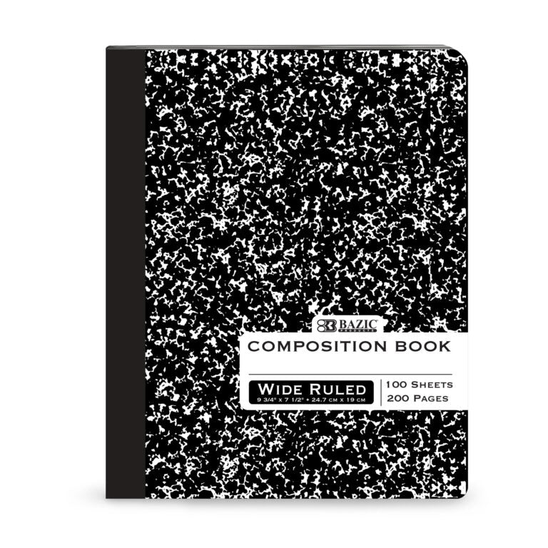 Composition Book W/R Black Marble 100 Ct.