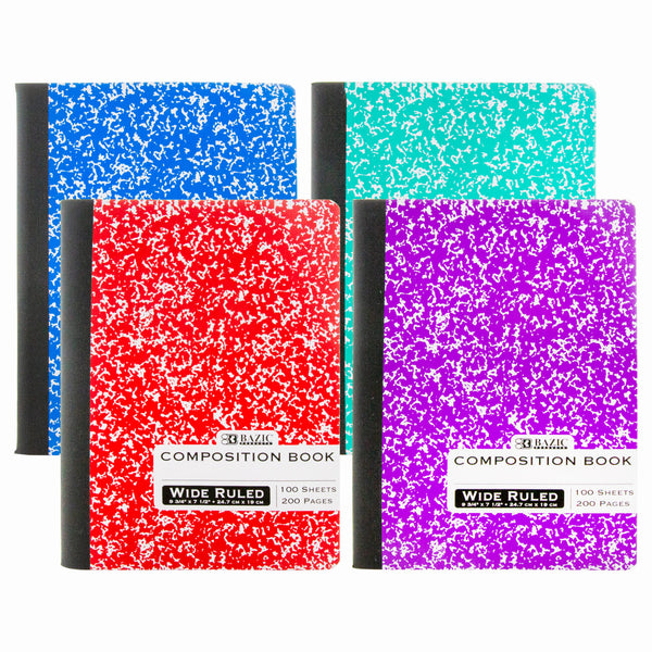 Composition Book W/R Assorted Color Marble 100 Ct.