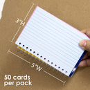 Ruled Colored Index Card Spiral Bound 3" X 5" 50 Ct.