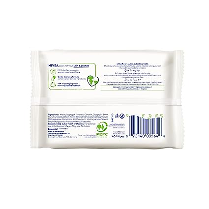 Nivea Cleansing Wipes Dry & Sensitive Skin, 25 Count (Pack of 2)