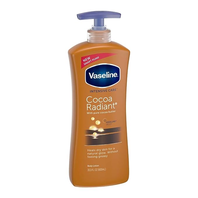 Vaseline Cocoa Radiant w/ Pure Cocoa Butter Lotion, 20.3oz (600ml) (Pack of 3)