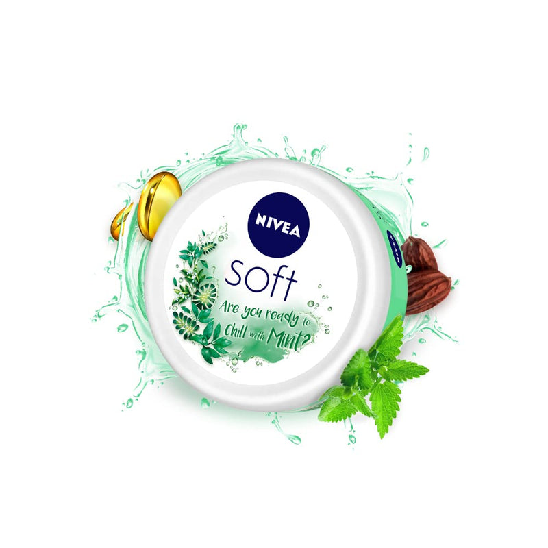 Nivea Soft Chilled Mint w/ Jojoba Oil Vitamin E, 200ml (Pack of 3)