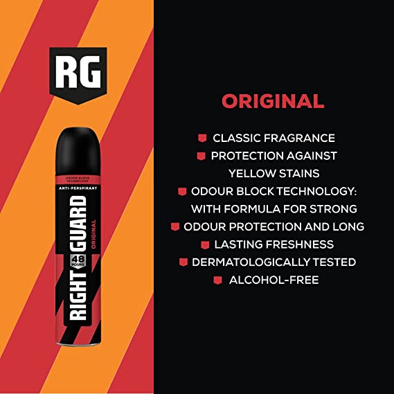 Right Guard 48 Hour Original Anti-Perspirant Spray, 8.45oz (Pack of 6)