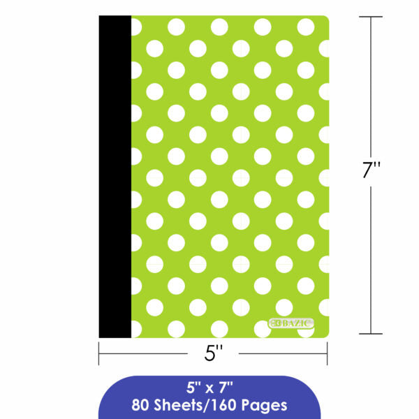 Composition Book Poly Cover Polka Dot 5" x 7" 80 Ct.