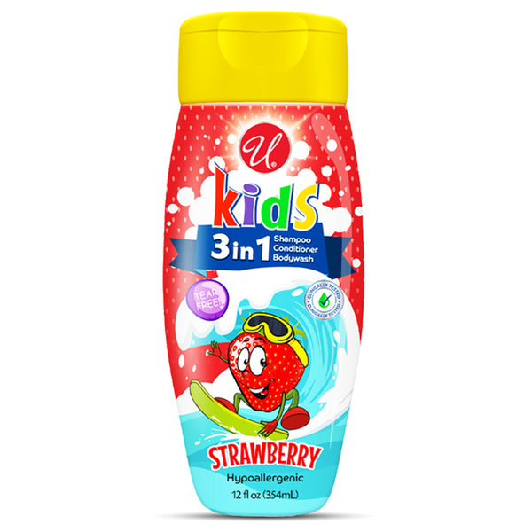 Kid's 3-in-1 Shampoo, Conditioner, Bodywash - Strawberry, 12oz.