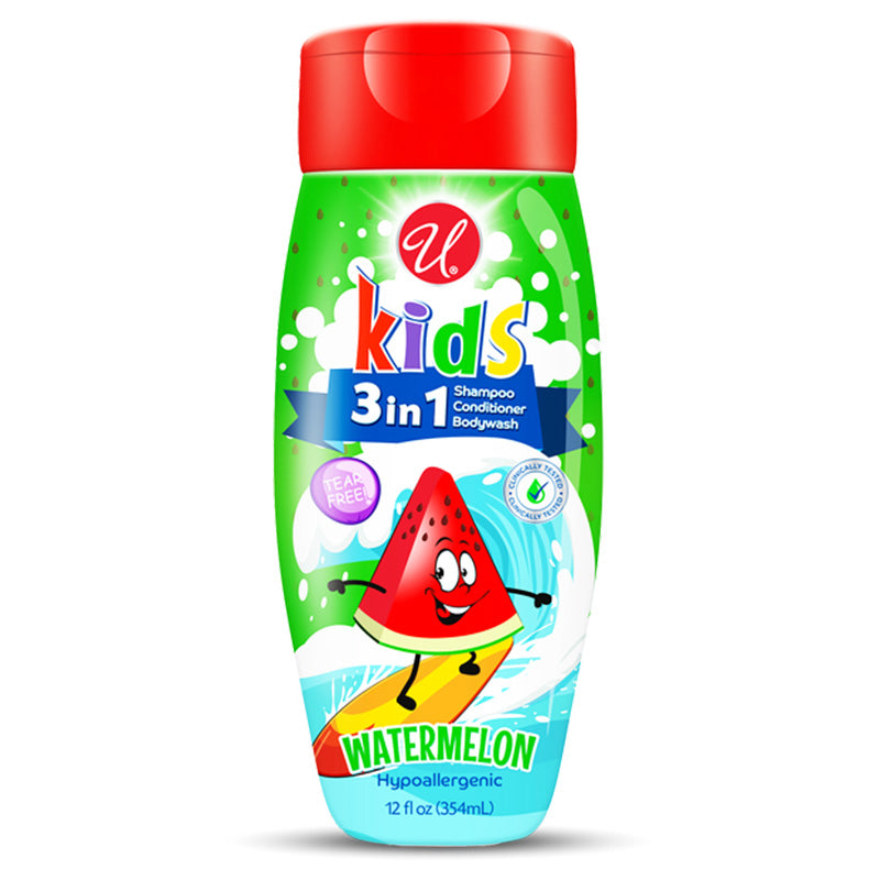 Kid's 3-in-1 Shampoo, Conditioner, Bodywash - Watermelon, 12oz.