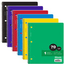 Notebook Spiral C/R 1-Subject 70 Ct.