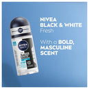 Nivea Men Black & White Invisible Fresh 72H Roll-On, 1.7oz (50ml)