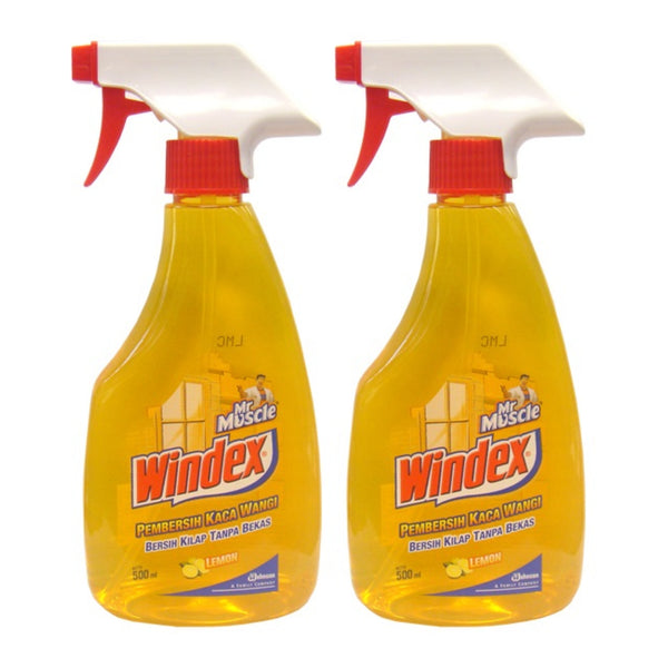 Windex Cleaner Spray Bottle - Lemon (Yellow) 500ml (Pack of 2)