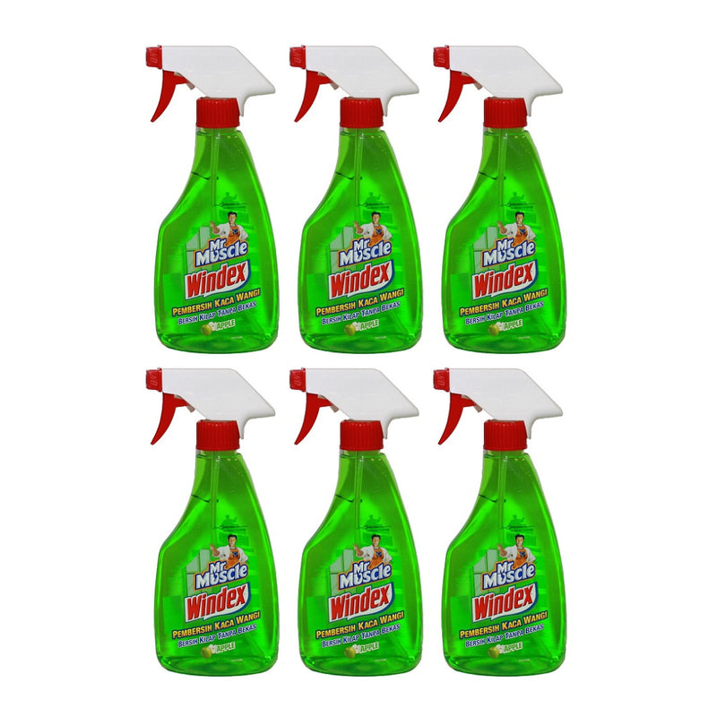 Windex Cleaner Spray Bottle - Apple (Green) 500ml (Pack of 6)