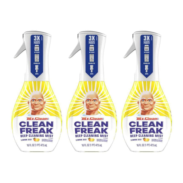 Mr. Clean Clean Freak Deep Cleaning Mist Spray, Lemon Zest, 16 oz. (Pack of 3)