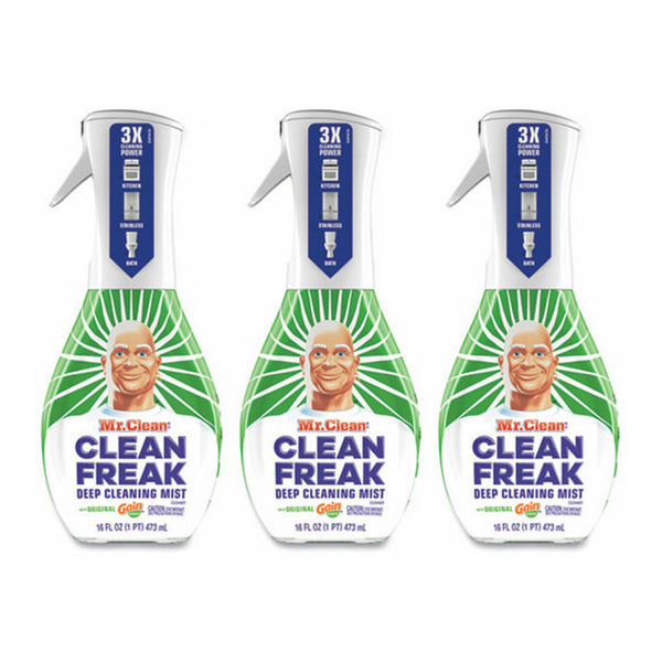 Mr. Clean Clean Freak Deep Cleaning Mist Spray, Original Gain, 16 oz (Pack of 3)