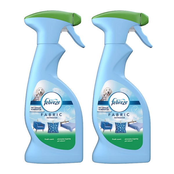 Febreze Fabric Refresher Pet Odour Eliminator - Fresh Scent, 375 ml (Pack of 2)