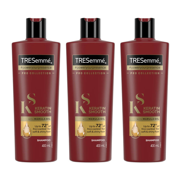 TRESemmé Keratin Smooth w/ Marula Oil Shampoo, 400ml (Pack of 3)