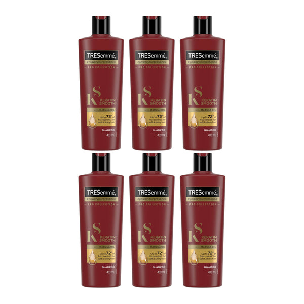 TRESemmé Keratin Smooth w/ Marula Oil Shampoo, 400ml (Pack of 6)