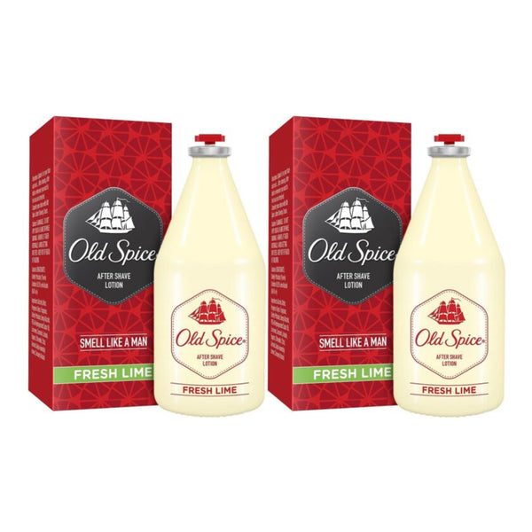 Old Spice After Shave Lotion Fresh Lime Scent, 50ml (Pack of 2)