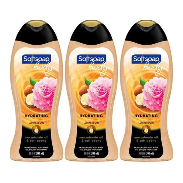 Softsoap Body Hydrating - Macadamia Oil & Soft Peony, 20 oz (Pack of 3)