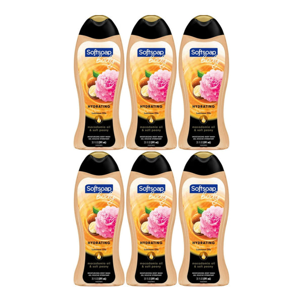 Softsoap Body Hydrating - Macadamia Oil & Soft Peony, 20 oz (Pack of 6)